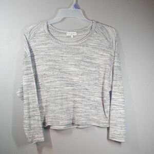 Michael Stars Heathered Light Gray Crop Top Size Small